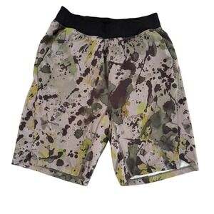 Zella XS 8.5in Gray Green Paint Splatter Camo Men's Athletic Core Workout Shorts